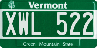 VT license plate XWL522