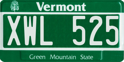 VT license plate XWL525