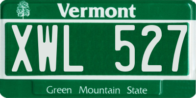 VT license plate XWL527