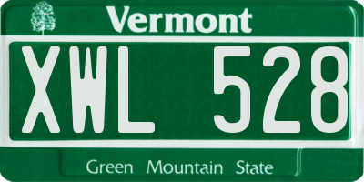 VT license plate XWL528