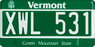 VT license plate XWL531