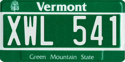 VT license plate XWL541