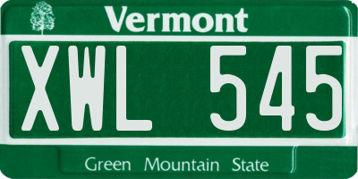 VT license plate XWL545