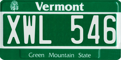 VT license plate XWL546