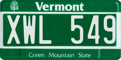 VT license plate XWL549