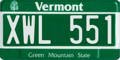 VT license plate XWL551