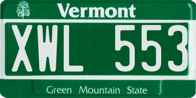 VT license plate XWL553