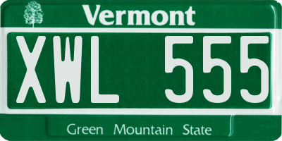 VT license plate XWL555