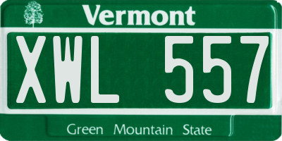 VT license plate XWL557