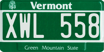 VT license plate XWL558