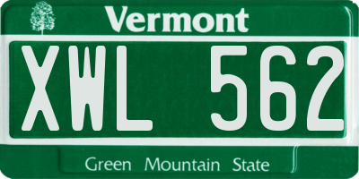 VT license plate XWL562