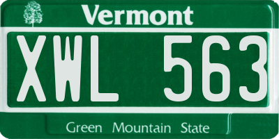 VT license plate XWL563