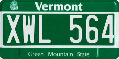 VT license plate XWL564