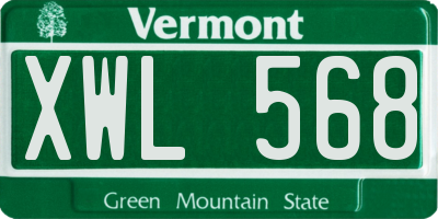 VT license plate XWL568