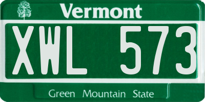 VT license plate XWL573