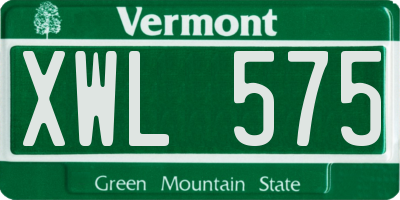 VT license plate XWL575