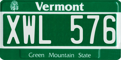VT license plate XWL576