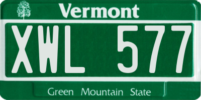 VT license plate XWL577