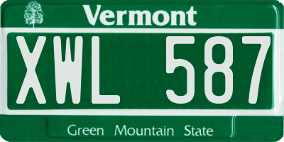 VT license plate XWL587