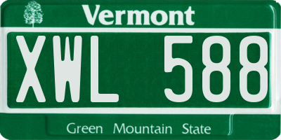 VT license plate XWL588