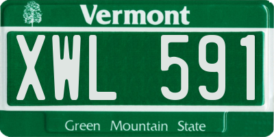 VT license plate XWL591