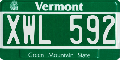 VT license plate XWL592