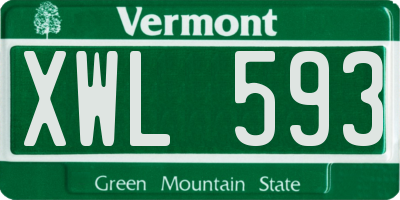 VT license plate XWL593