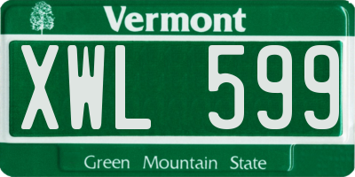 VT license plate XWL599