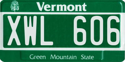 VT license plate XWL606