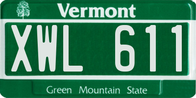 VT license plate XWL611