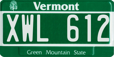 VT license plate XWL612