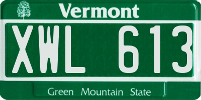 VT license plate XWL613