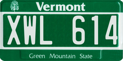 VT license plate XWL614