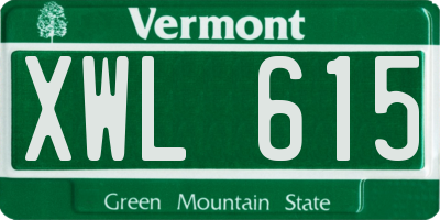 VT license plate XWL615