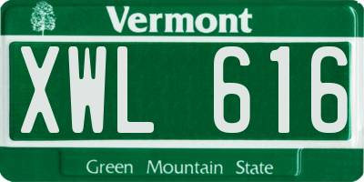VT license plate XWL616