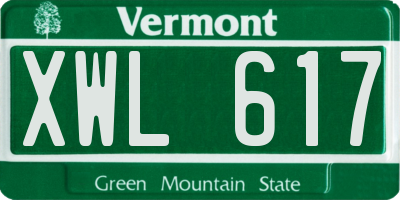 VT license plate XWL617