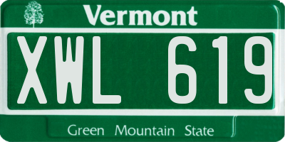 VT license plate XWL619
