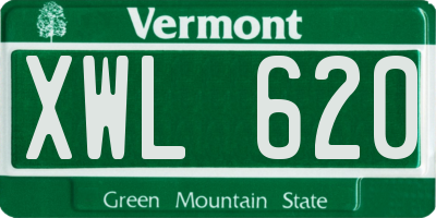 VT license plate XWL620