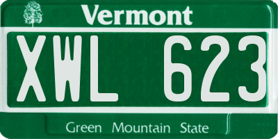 VT license plate XWL623