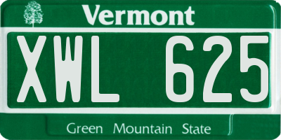 VT license plate XWL625