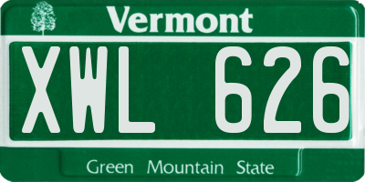 VT license plate XWL626