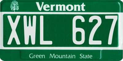 VT license plate XWL627