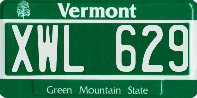 VT license plate XWL629