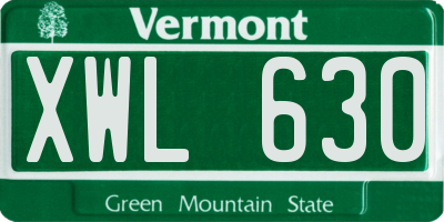 VT license plate XWL630