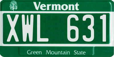 VT license plate XWL631