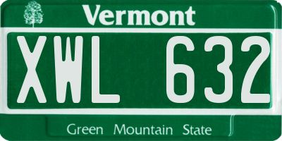 VT license plate XWL632