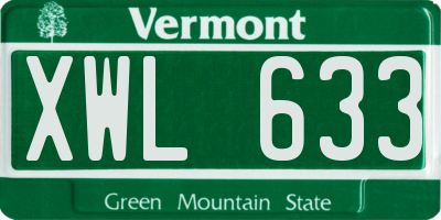 VT license plate XWL633