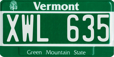 VT license plate XWL635