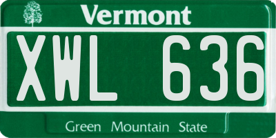 VT license plate XWL636