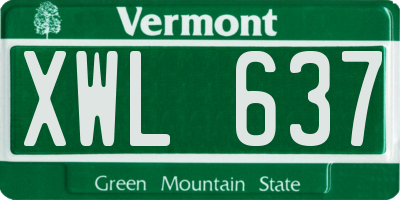VT license plate XWL637